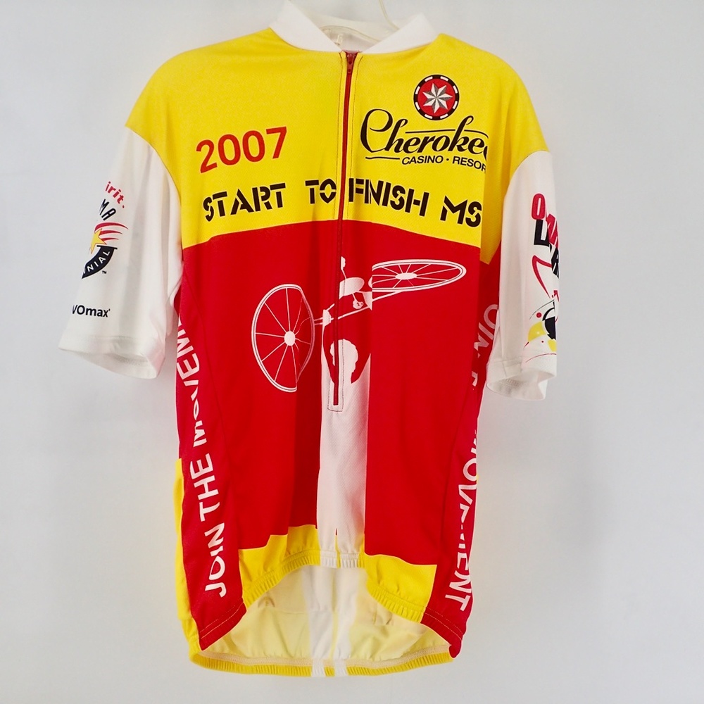 Vomax Cycling Jersey Large Start To Finish MS 2007 Bike Ride Cherokee Casino